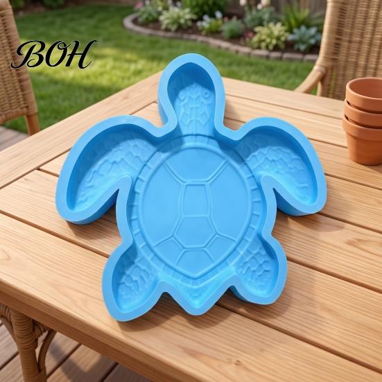 Textured Stone Molds for Patio Reusable Sea Turtle Stepping Mold Garden Art, DIY Oceans Theme Concrete Walkway Paver Mold, Giant Silicone Outdoor