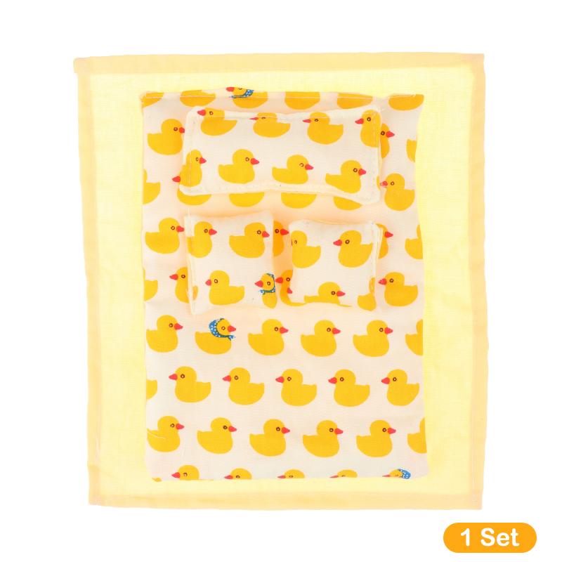 1Комплект 1:12 Миниатюрный кукольный домик Простыня Одеяло Подушка Постельное белье Четыре предмета Комплект Декор для спальни Игрушка Кукольный Дом Аксессуары