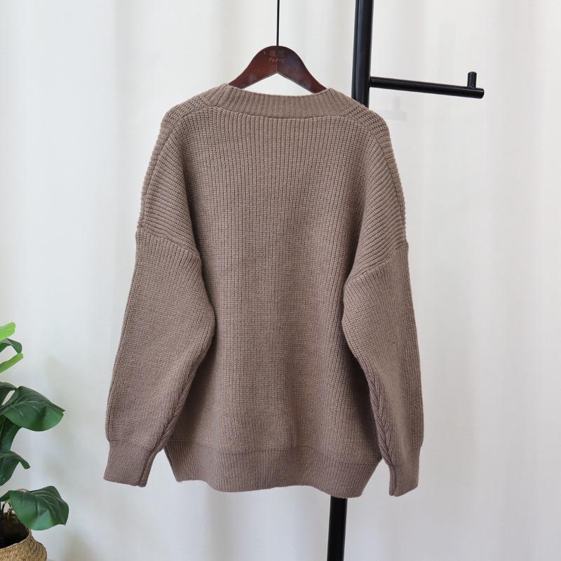 Осень и зима новый джинсовый кардиган с карманами, вязаный, свободного кроя, с темпераментом, универсальный свитер-куртка женский