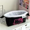 Sanrio Hello Kitty Вельветовый Пенал 2-Слойный Школьный Органайзер для Канцелярских Принадлежностей Большая Вместимость Детская Пенальная Сумка Подарки для Учеников