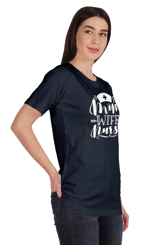 Inkmeso Женская футболка с круглым вырезом для мамы, жены, медсестры, топы, стандартный крой, хлопковая футболка