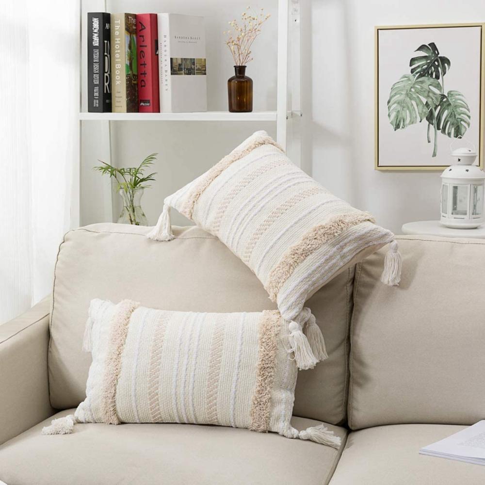 Couch Sofa Tufted Bohemian Tassel Woven Pillowcase Pillow Shell Throw Pillow Cushion Cover