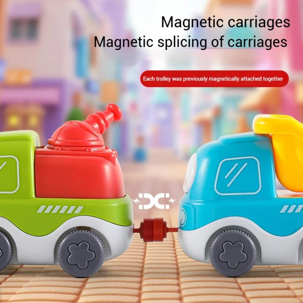 Children Electric Track Train Toy Steam Rail Car with Light&Music Mini Engineering Car Set Kids Puzzle Boy Toys Xmas Gifts