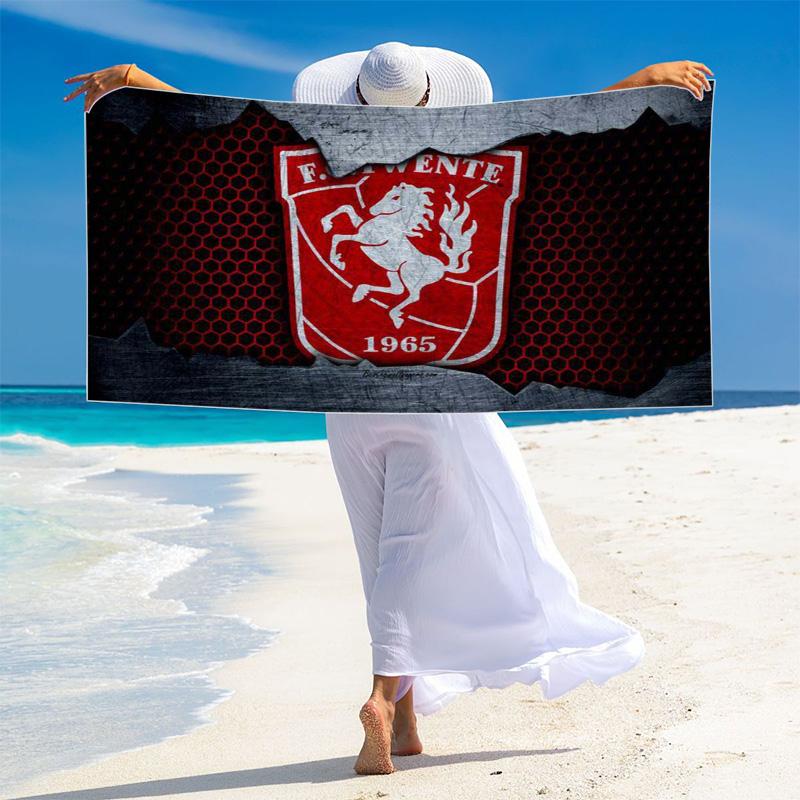 FC Twente Print Beach Towel, Large Soft Quick Dry Towel for Beach Camping Swimming