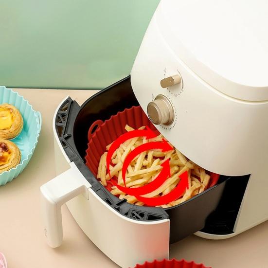 Силиконовый вкладыш для аэрофритюрницы с ручками Круглые складные коврики для выпечки, жарки, приготовления на пару Пищевой антипригарный