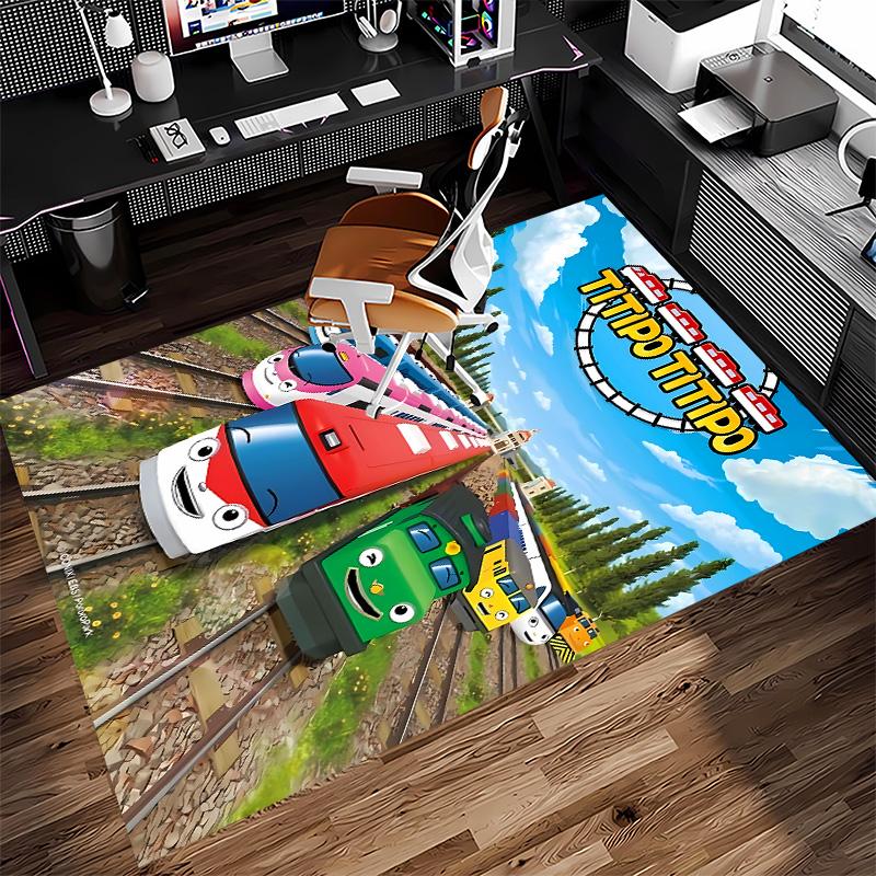 Titipo Titipo Print Area Rug - Soft, Washable Non-Slip Indoor Mat for Office Chairs, Living Room, Home Office Decorative Rug