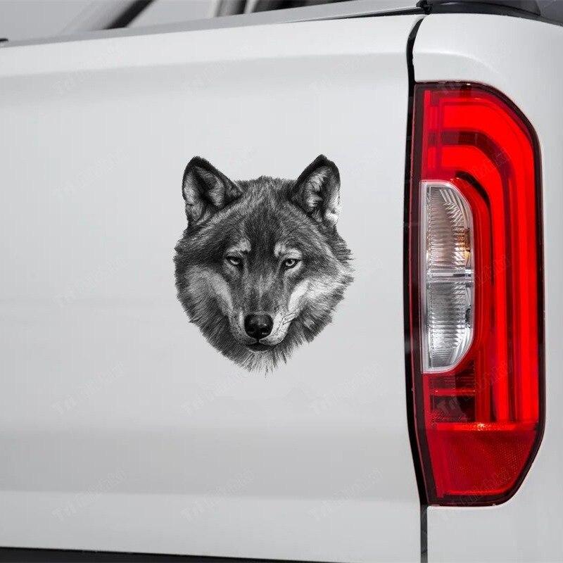 Tri Mishki W1131 наклейка с головой серого волка для автомобиля, ПВХ наклейки, аксессуары для мотоциклов, наклейка на автомобиль, ноутбук, дверь холодильника, стену, окно