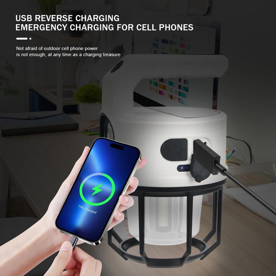 Многофункциональный светодиодный солнечный фонарь для кемпинга, уличный фонарь с солнечной зарядкой, бесступенчатая регулировка яркости, водонепроницаемый подвесной светильник для кемпинга