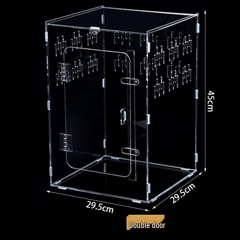 Small Acrylic Reptile Habitat: Transparent Observation Box for Spider, Lizard, Mantis, and Rainforest Landscape
