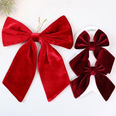 1/2 шт. Красный Рождественский Декоративный Бант Фланелевый DIY Аксессуары Новогоднее Дерево Подвесной Бант Большой Размер Украшение для Витрины