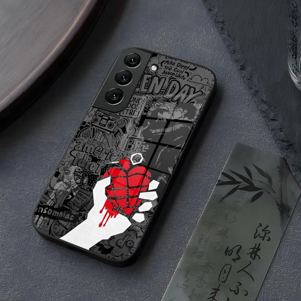 Band Green Day Phone Case Glass For Samsung Galaxy S26 S25 S21 S22 S24 S23 S20 Ultra Fe Plus A16 A24 A55 A53 Coque