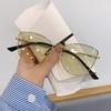 Новые ретро металлические солнцезащитные очки «кошачий глаз» с маленькой оправой, женский стиль, европейская и американская мода, уличный стиль, декоративные солнцезащитные очки, УФ400