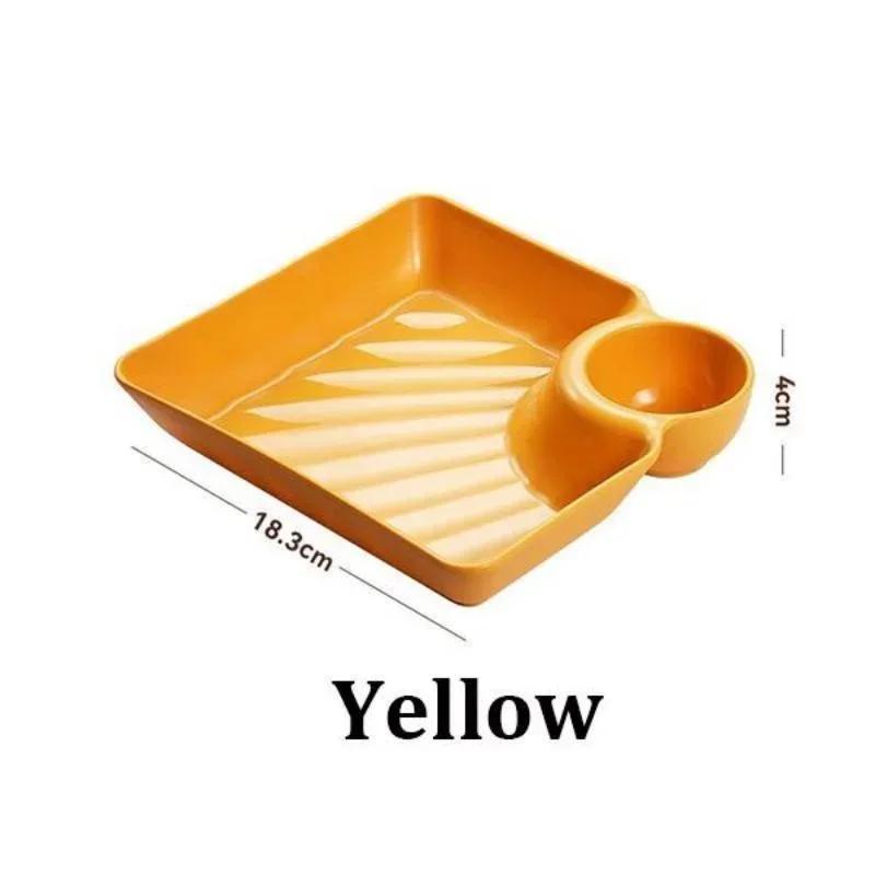 Тарелки для чипсов и соуса, пластиковая сервировочная тарелка, тарелка для пельменей с блюдцем для макания, разделенные сервировочные тарелки для закусок