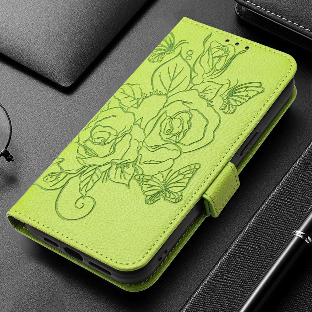 Кожаный чехол-книжка с цветочным узором для Motorola Moto G67 G86 G56 G06 G75 G55 G35 G15 G05 G84 Защитная обложка