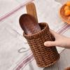 Деревенский Держатель для палочек для еды Имитация ротанга Плетеный Органайзер для кухонной утвари Контейнер для хранения столовых приборов для кухонной столешницы Обеденного стола Организация