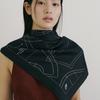 AVVINA PELLE Pattern Square Silk Scarf 90 - Black
