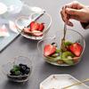Glass Love Heart Shape Bowl Cute Heart Shaped Cup Home Fruit Snack Salad Bowl High End Exquisite Pasta Plate Kitchen Tableware