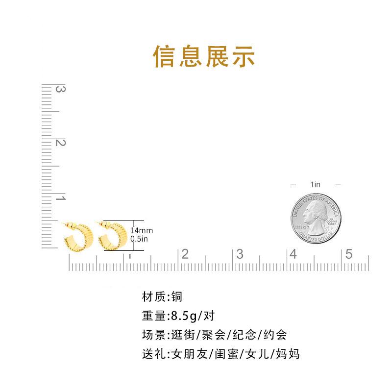 ins European and American minimalism cold wind earrings autumn and winter high-end earrings women's titanium steel plated 18K gold does not fade women