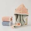 Two-Color Coral Fleece Quick-Dry Hair Towel Cap - Women's Super Absorbent, Thick, and Double-Layered.
