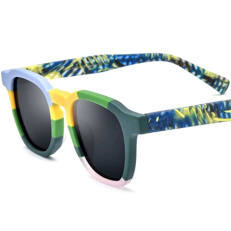 Borregls Matte Acetate Multicolour Polarized Sunglasses Men Designer Vintage Square Sun Glasses Women Retro Shades 19358T