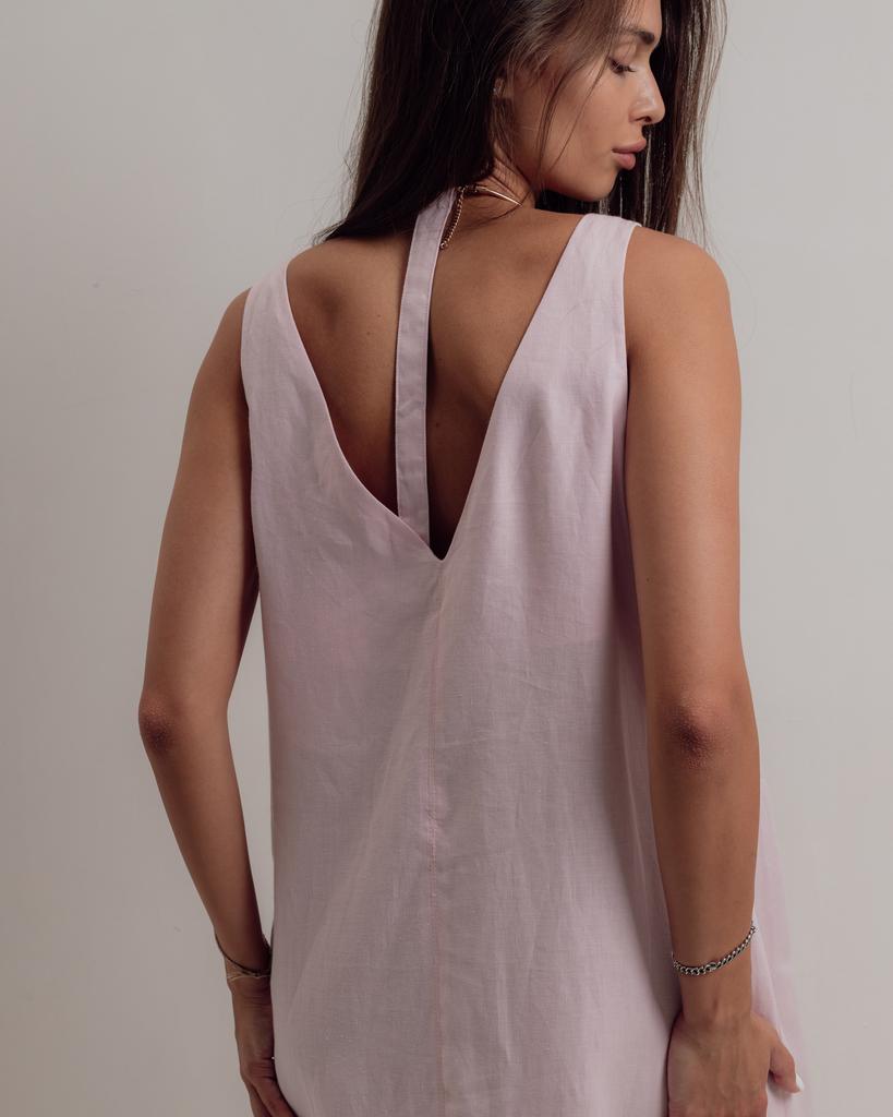 Сарафан летний с украшением Nagrada 5138 42 розовый льон