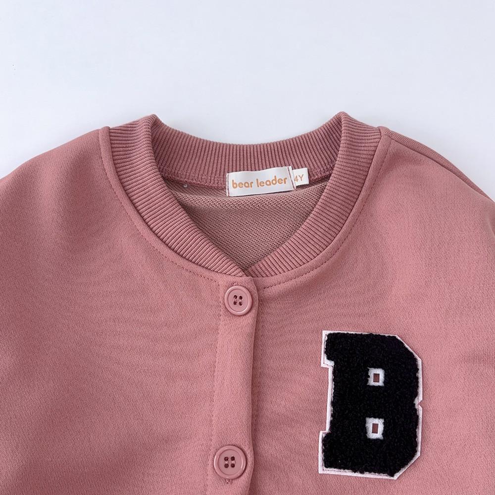 Костюм для девочки с длинными рукавами Bear Leader 3-7 лет однобортный пиджак с надписью + брюки комплект из двух предметов AM3044