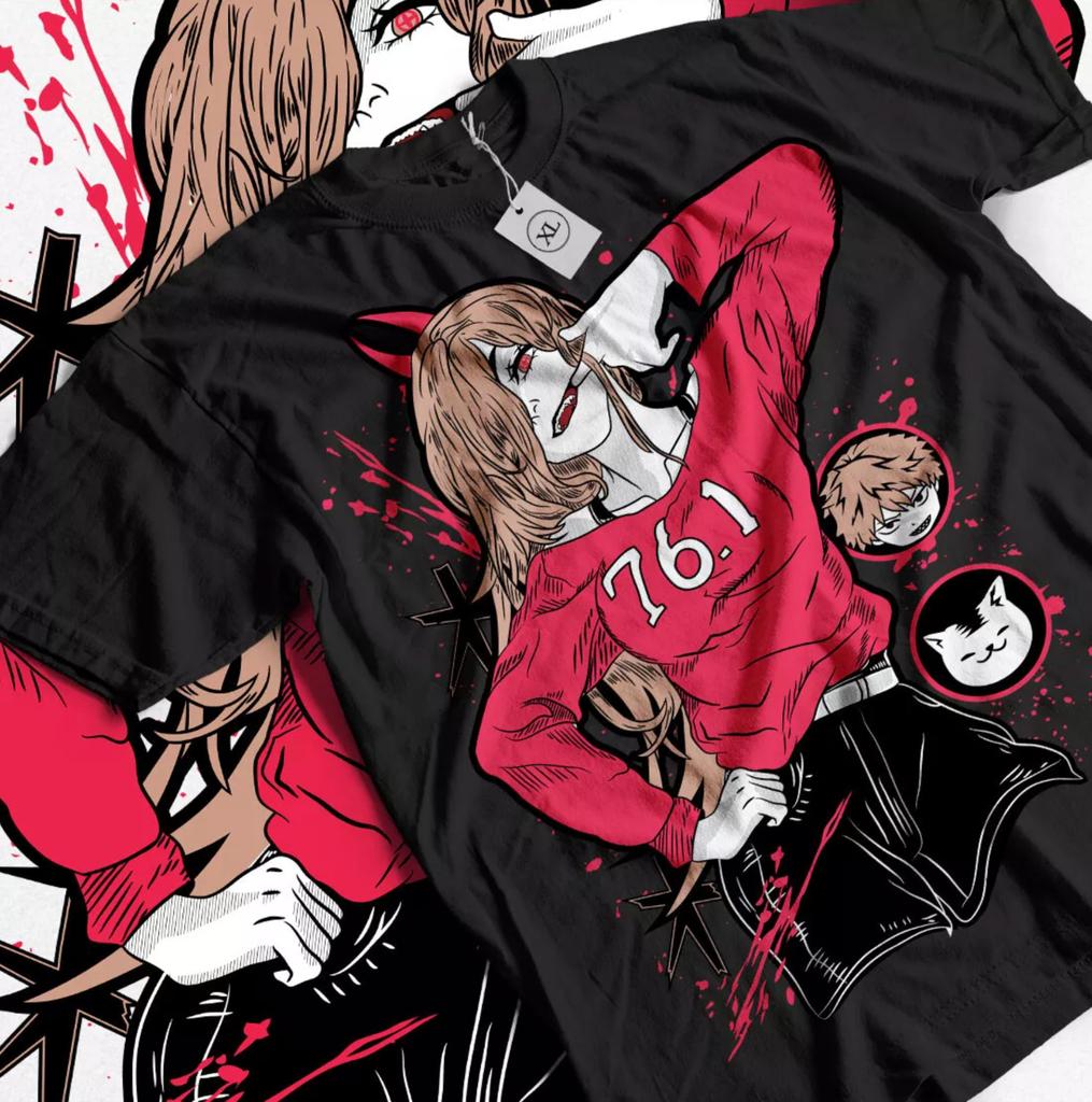 Chainsaw Man T-shirt Devil Anime Japanese Manga Chainsaw Man Denji Power Shirt
