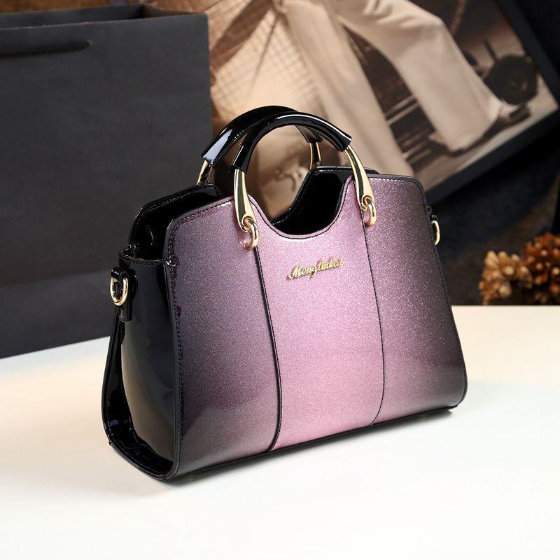 2024 Patent Leather Ladies' Shoulder Bag: Versatile, Bright, and Fashionable for Middle-Aged Women