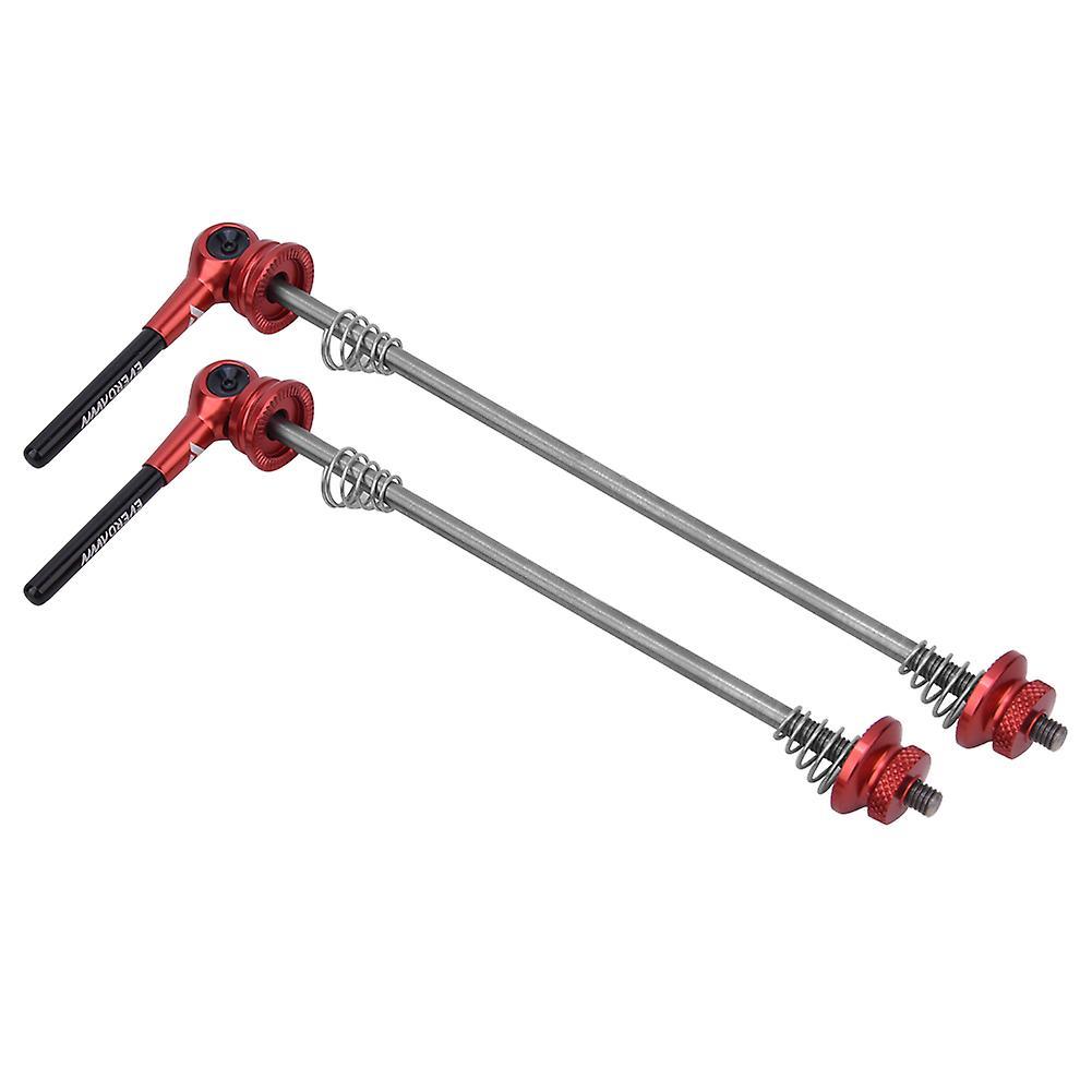 A Pair 6061 Aluminium Alloy TC4T Titanium Alloy Bike Quick Release Lever Front Rear Wheel Skewer SetRed