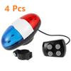 LED Bicycles Bell Police Car Light Electronic Horn Siren 4 Tone Sounds Bike Rear Taillight Bike Lamp Bell Cycling Accessories