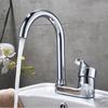 Bathroom Wash Basin Double Hole Hot and Cold Water Faucet Alloy Universal Rotating Household Basin Faucet