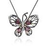 Original Designer Natural Garnet Butterfly Pendant, Luxurious and High-end 925 Silver Natural Gemstone Necklace Pendant