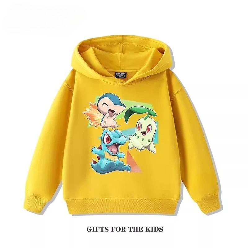 Autumn Cartoon Pokémon 3D Printed Hoodies Fashionable Casual Sports Long Sleeved Children's Boy and Girl Kids Unisex Hooded Sweatshirts