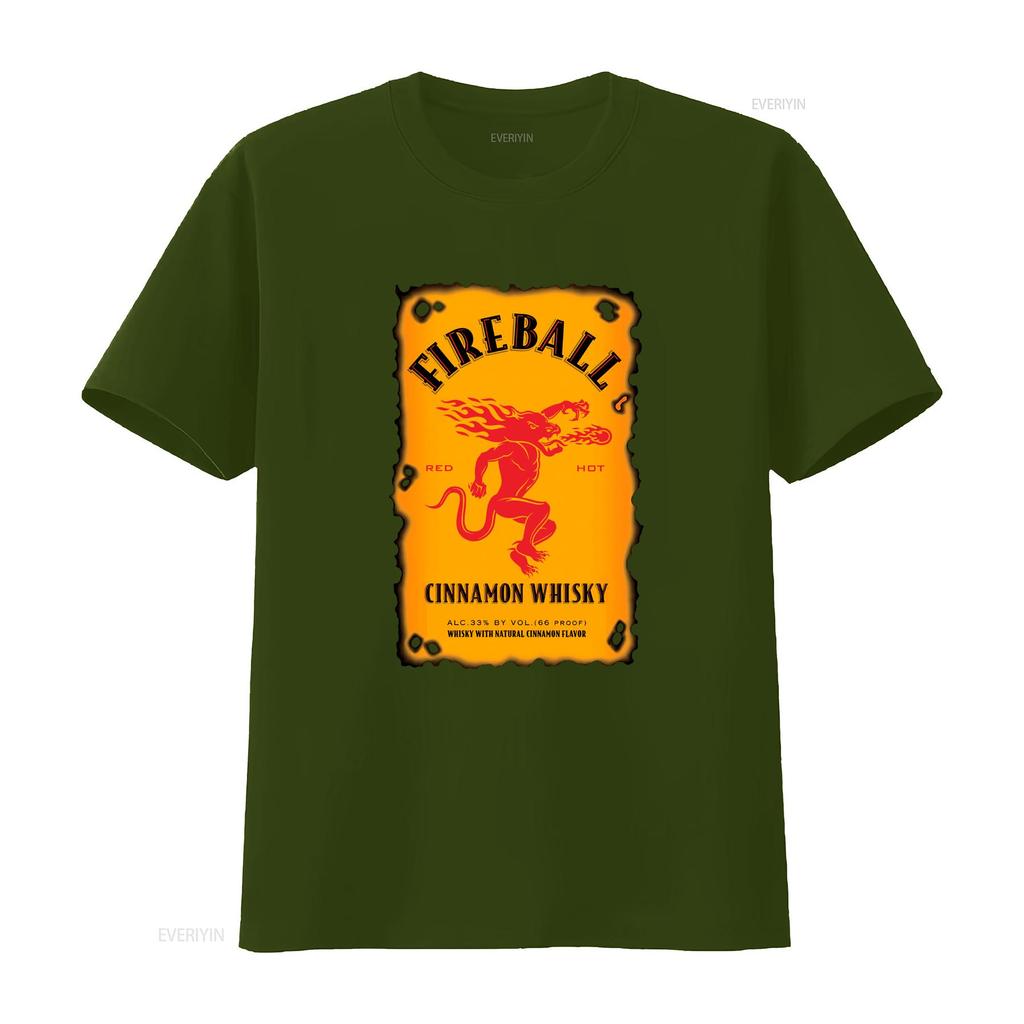 Fireball Whiskey Logo Unisexs T Shirt Usa Size S 5xl Vintage Washed Slightly Comfortable Breathable Stylish Designer Clothes Soft