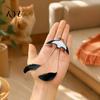 Flying Bird Cat Toy Interactive Swallow Toy, Feather Wand with Bell, for Indoor Cats Hunting Instinct Exercise and Play Bell