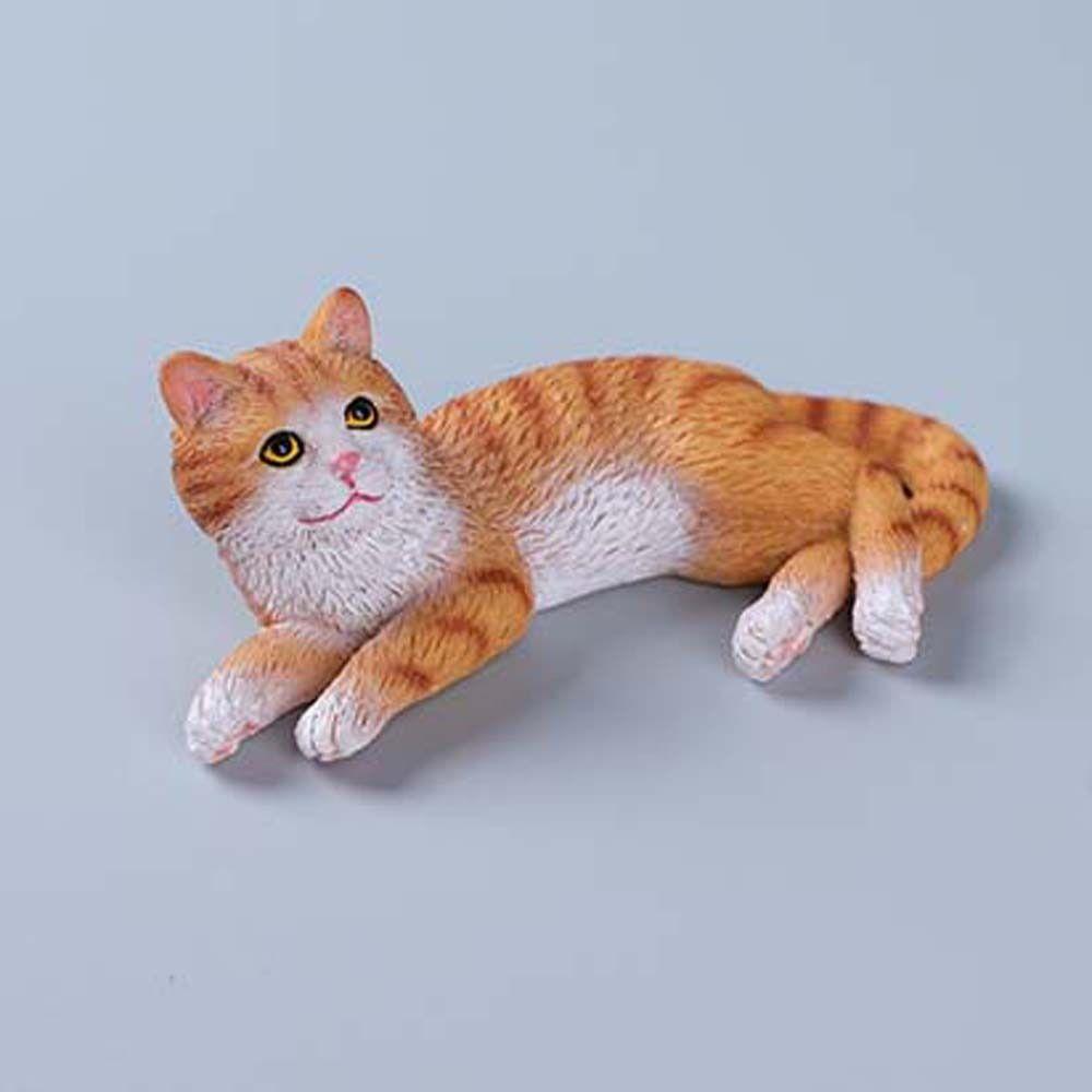 Simulation Cat Pet Model Cartoon Lying Cat Statue Adorable Cat Ornament Kids Toy