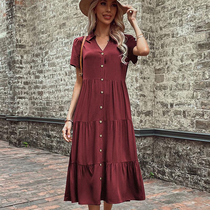 2023 Summer European & American Women's Mid-Length Hepburn Style French Dress