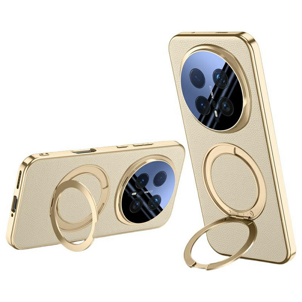 Чехол для Honor Magic8 Pro 5G Магнитная вращающаяся подставка Кожа + ПК + Акриловая крышка для телефона с закаленным стеклом для заднего экрана