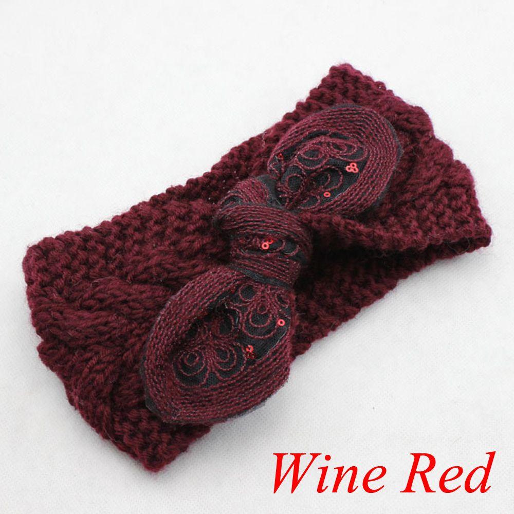 Богемская Женская Девичья Цветочная Повязка на Голову с Бантом и Ушками Кролика Тюрбан Вязаная Крючком Повязка на Волосы