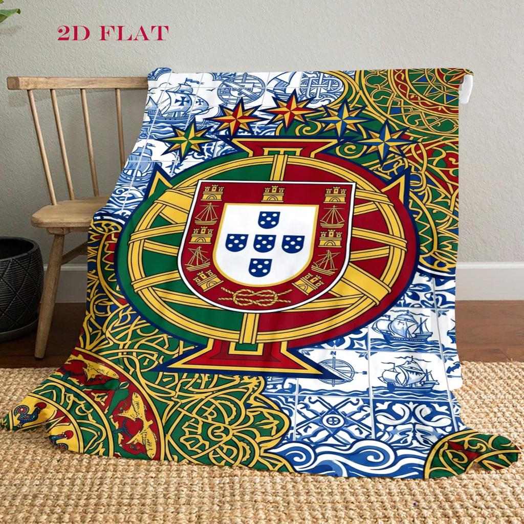 Royal Heraldry Ornate Design blanket Suitable for all seasons Camping trip Machine washable Nap Blanket Christmas gifts