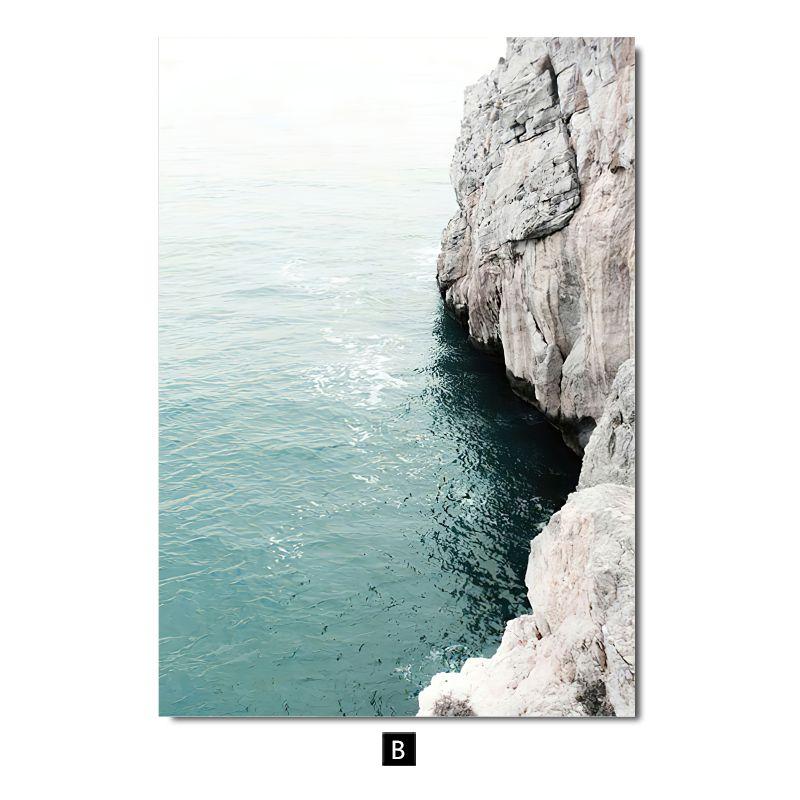 Современный небольшой свежий пейзажный постер, украшение, картина, чайка, кокосовая пальма, морская черепаха, природный пейзаж, настенная картина для гостиной