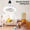2-in-1 Ceiling Fan with LED Light Remote Control 3 Speed Settings Low Noise Ultra-bright Flicker Free Lamp Ceiling Fan