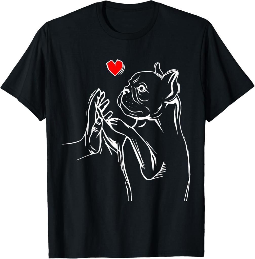 French Bulldog Frenchie Love Dog Mom Women Girls TShirt Print Original Design Gifts T Shirts Unisex Summer Streetwear Tops