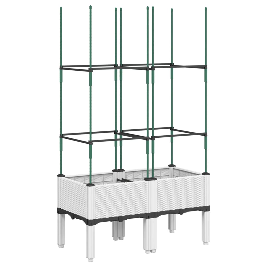 Planter with Trellis White 80 x 40 x 142.5 cm PP