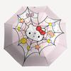1pc Hello Kitty Spider Web Design Automatic Opening/Closing Umbrella with Cute Characters, Foldable Design, Iron Frame, Outdoor Use, Festive Gift for