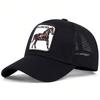 Summer Sunscreen Horse Embroidery Cap Outdoor Breathable Mesh Baseball Hat Men and Women Golf Hats Hip Hop Caps