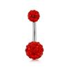 Double Head Studded with Rhinestone Navel Button Colored Clay Shambhala Navel Ring Rubber Clay Circular Diamond Ball Navel Nail