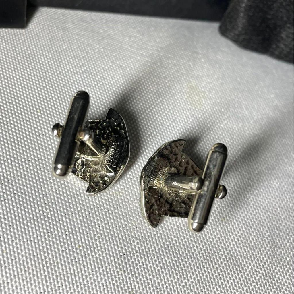 Used Good Condition Rare VERSACE Medusa Face Design Vintage 3D Cufflinks Silver Cufflinks Button Accessories Included