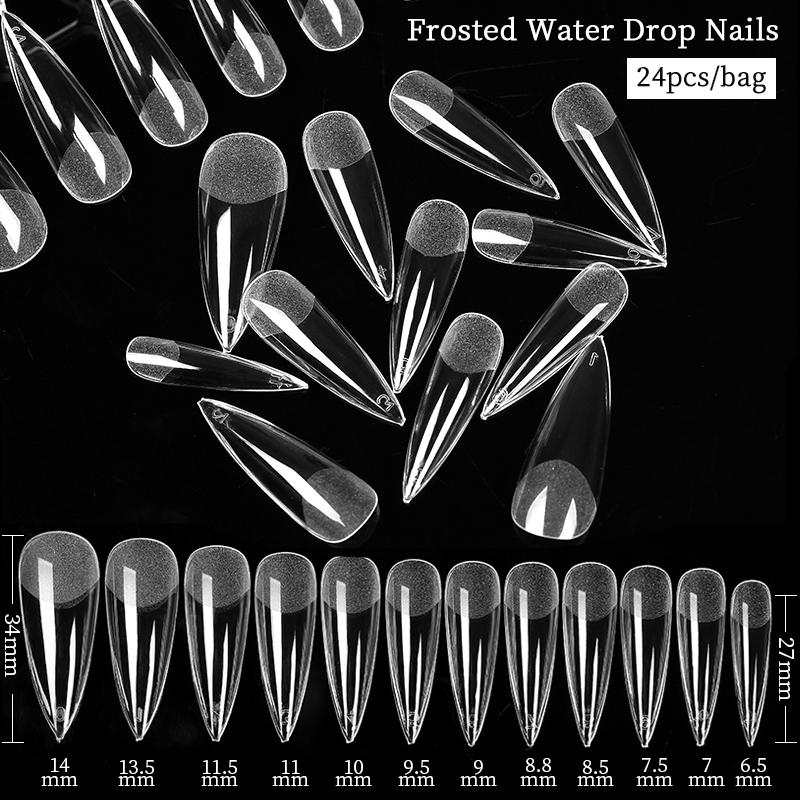 Clear Long False Nail Tips Set Acrylic Extension Full Cover Nail Tips Fake Finger UV Gel Polish Quick Building Mold Nail Tool