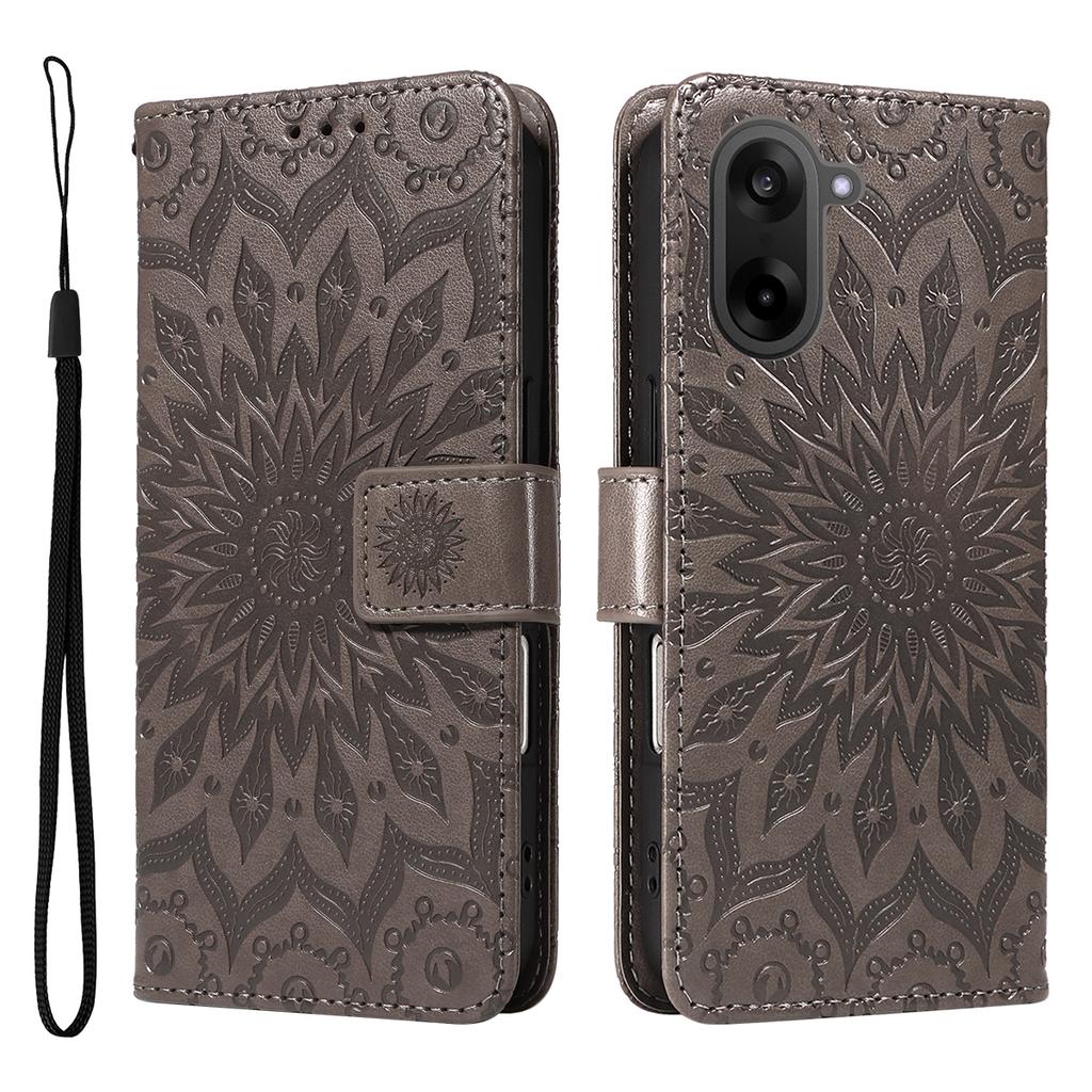 For OnePlus Nord CE5 5G/OnePlus Ace 5 Racing 5G Leather Wallet Case Sunflower Imprinted Phone Cover